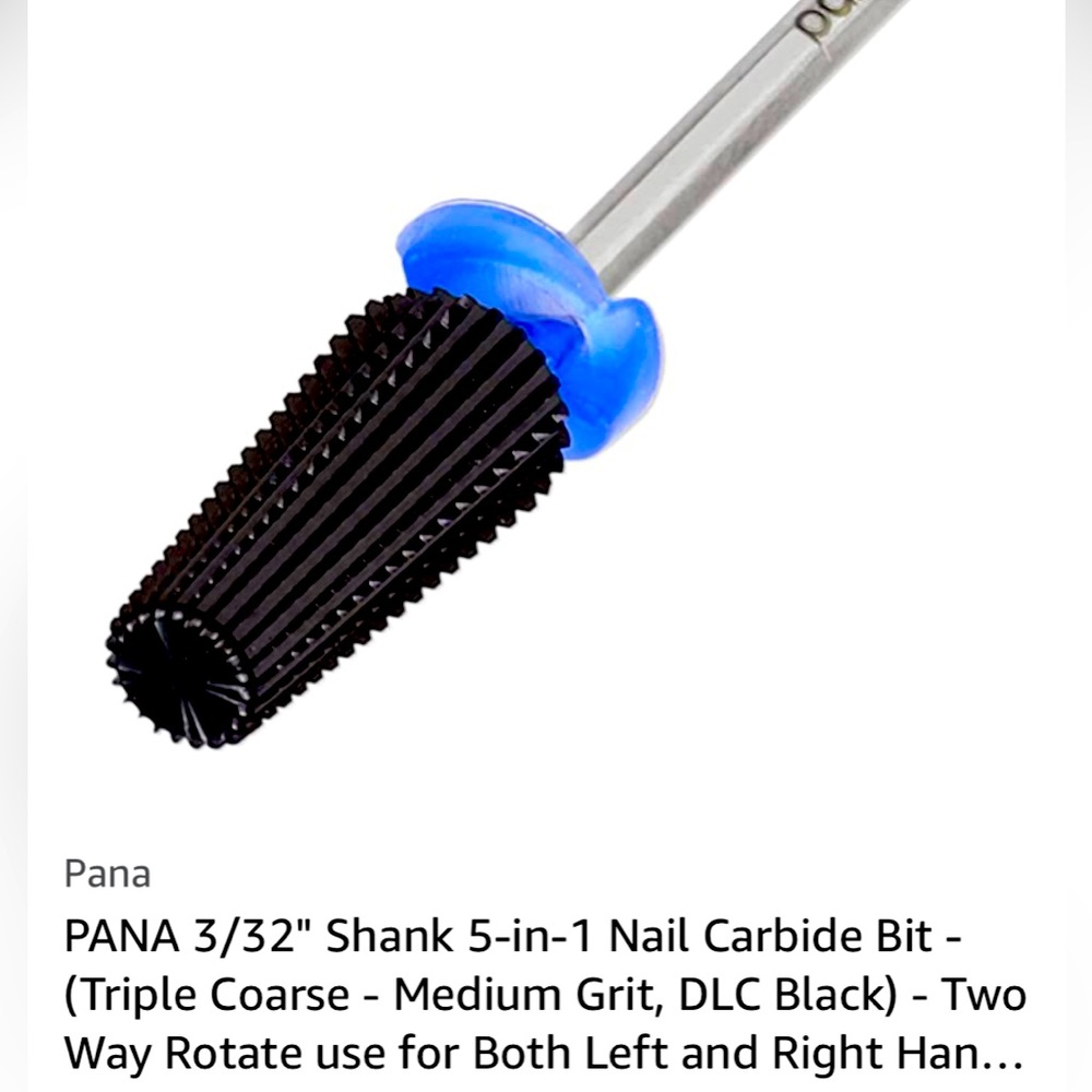 3/32" Shank 5-in-1 Nail Carbide Bit Triple CoarseMedium Grit, DLC BlackTwo Way